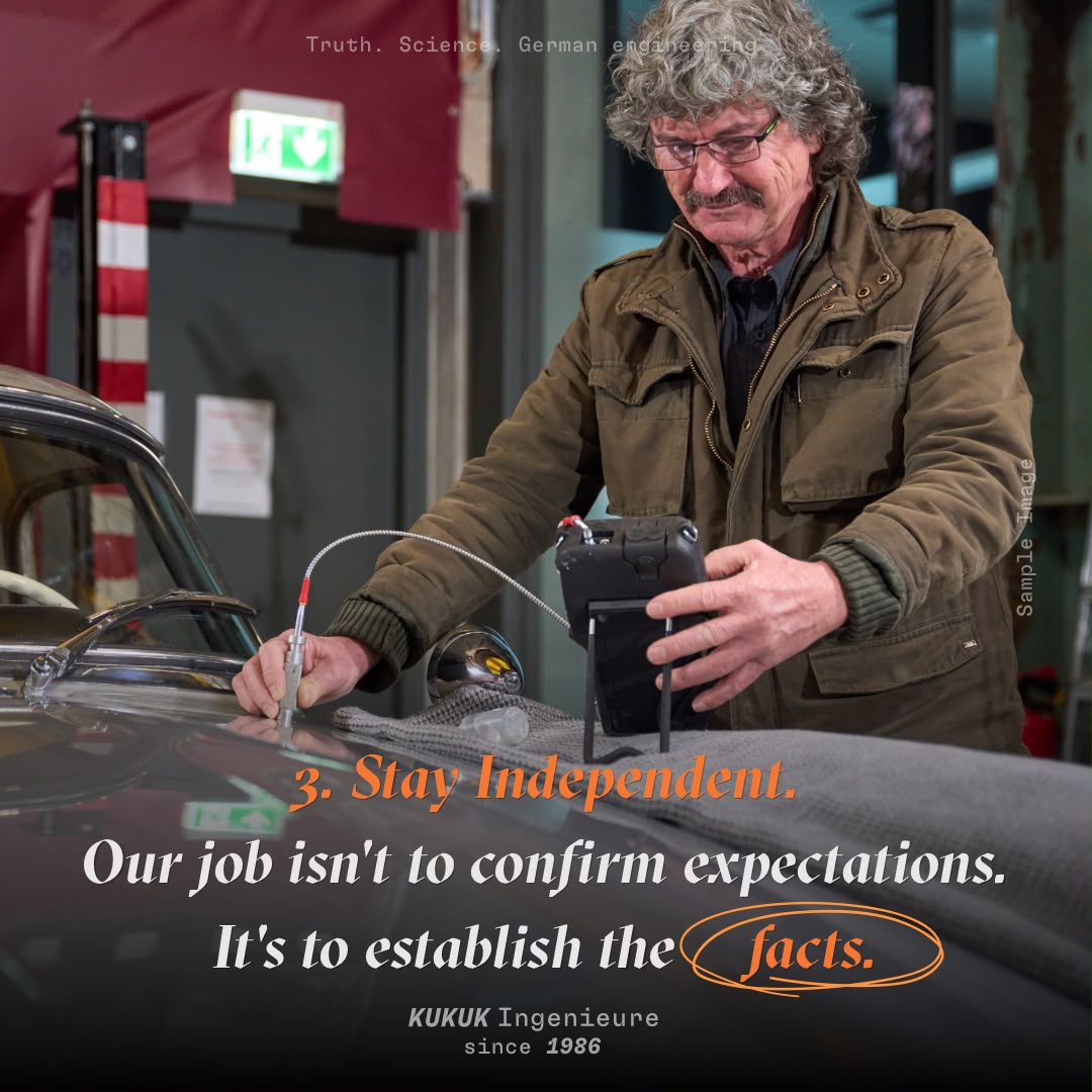 Klaus Kukuk during a technical measurement with the principle Stay Independent