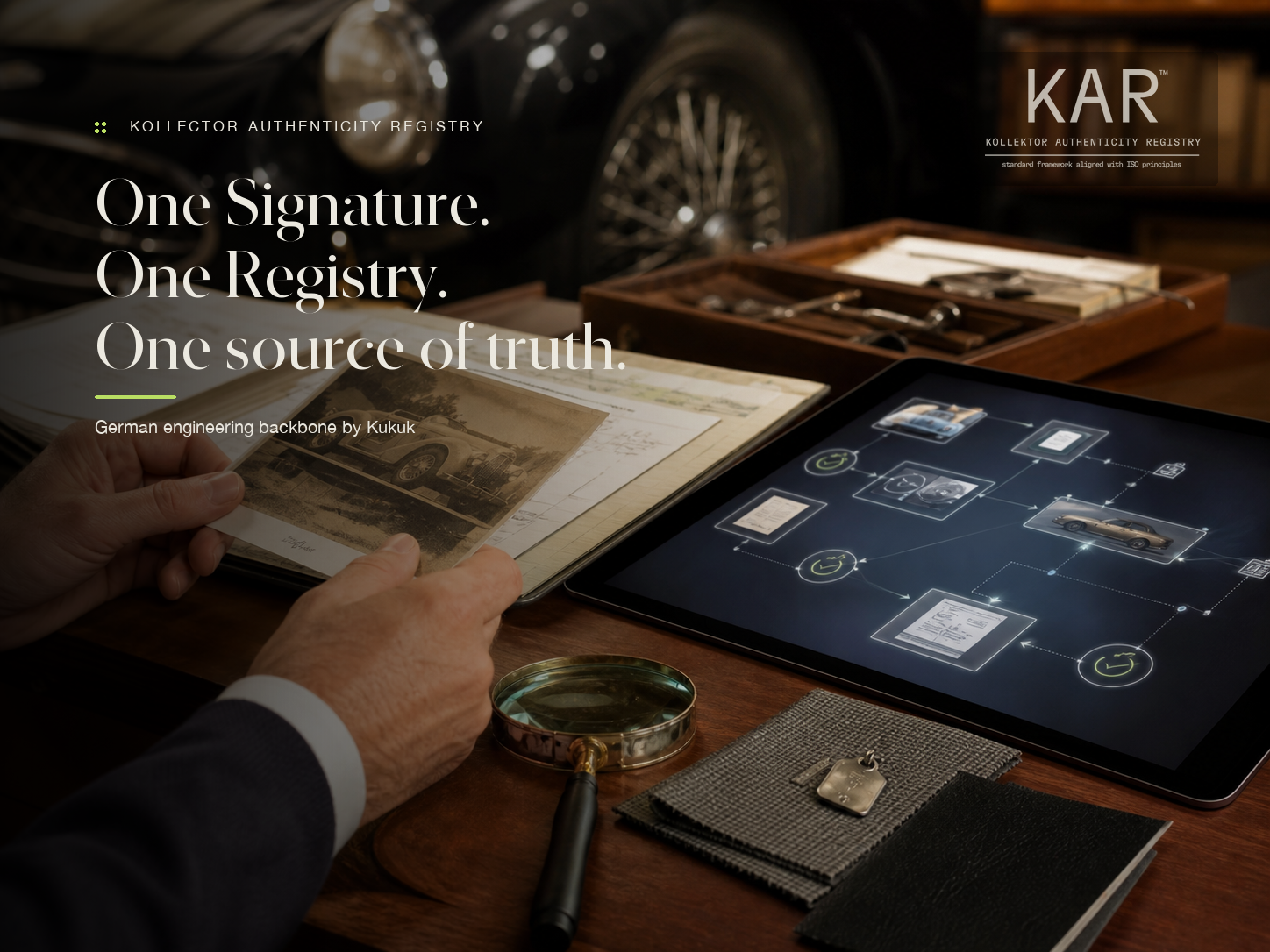 KAR One Signature One Registry One source of truth